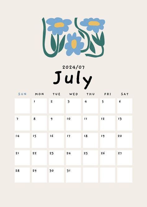 Free Printable Calendar Templates, Calendar Background, July Calendar, A4 Document, Cute Calendar, Planner Organiser, Printable Calendar Template, Calendar Wallpaper, Free Printable Calendar