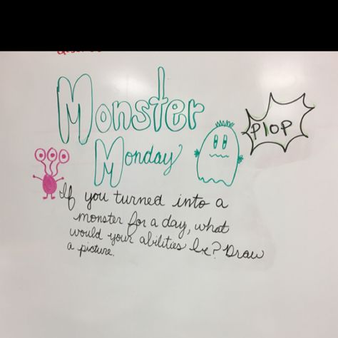 Missed You Monday Whiteboard Message, Monday Whiteboard Ideas, Monday Classroom Morning Message, Monday Classroom Board, Whiteboard Prompts Monday, Monday Question Of The Day Classroom, Monday Morning Message Classroom, Monday Morning Meeting Ideas, Monday Whiteboard Question