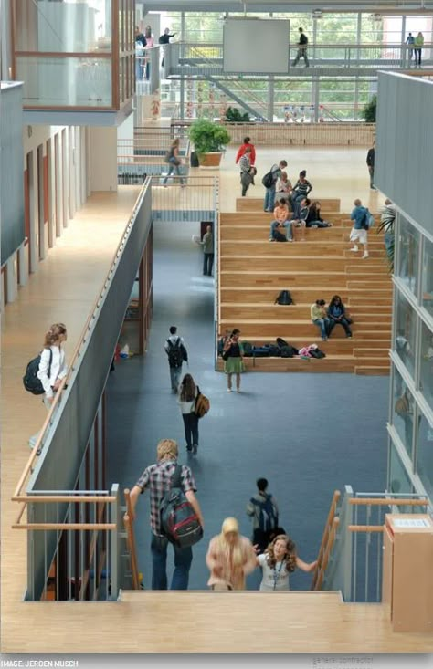 School Stairs, School Building Design, Stairs Architecture, School Interior, Architecture Collage, Education Architecture, Education Design, School Building, Library Design