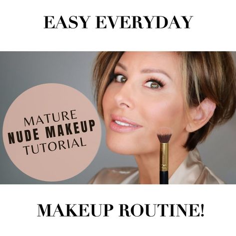 Natural Nude Makeup Tutorial For Mature Women | tutorial, woman | This is one of my favorite makeup looks that is so easy to take from day to night! | By Dominique Sachse Nude Makeup Tutorial, Natural Nude Makeup, Dominique Sachse, Beauty Parlour, Matte Makeup, Nude Makeup, Beauty Parlor, Favorite Makeup, Beauty Tricks