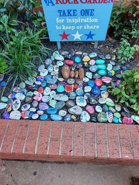 painting rocks! | I am going to start something new | Facebook Painted Rocks Display Ideas, Rock Garden Signs Cute Ideas, Rock Garden Sign, Clay Trinkets, Kindness Club, Free! Rin, Toy Library, Random Person, Club Ideas