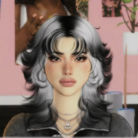 Sims 4 Black And White Hair, Sims4 Cc Short Hair Female, Sims Presets, The Sims 4 Cc Patreon, V Bangs, Sims 4 Content, Sims 4 Cc Patreon, Cc Patreon, Sims 4 Black Hair