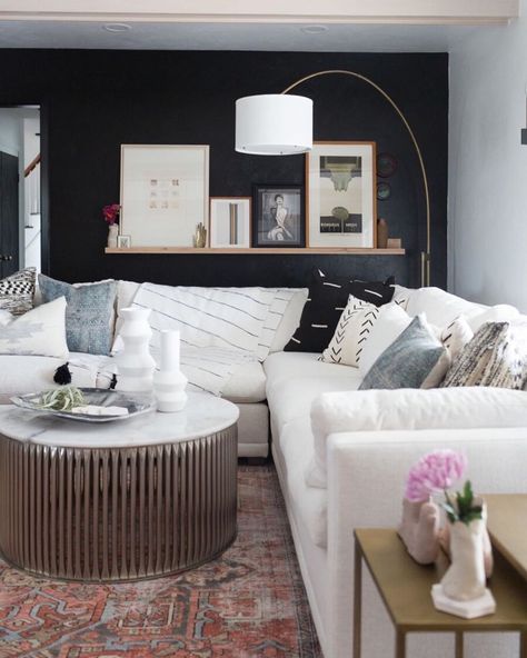 Arched Floor Lamp Living Room Corner, Corner Decorating Ideas Living Room Behind Couch, Floor Lamp Behind Corner Sofa, Lamp Behind Corner Sofa, Arched Floor Lamp Behind Couch, Floor Lamps For Sectional Sofas, Corner Lamp Behind Sectional, Behind The Couch Lamp, Floor Lamp Behind Sectional Corner