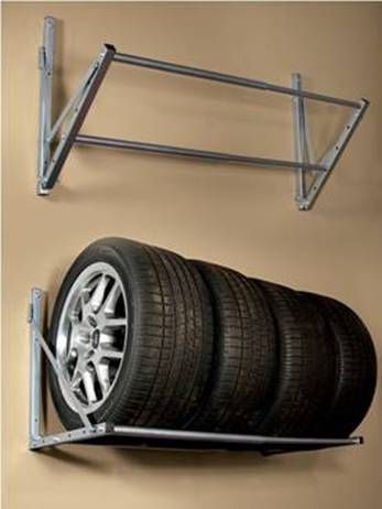 Tire Rack Garage, Tire Storage Rack, Wooden Music Stand, Easy Garage Storage, Garage Storage Inspiration, Tire Storage, Garage Design Interior, Automotive Shops, Tire Rack