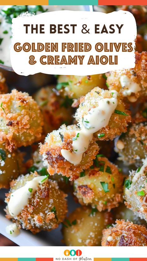 Golden Fried Olives & Creamy Aioli Fried Olives With Garlic Aioli, Most Popular Appetizers, Sophisticated Appetizers, Dinner Ideas Crockpot Chicken, Best Spaghetti Recipes, Olive Recipes Appetizers, Best Spaghetti Recipe, Fried Olives, Olive Appetizer