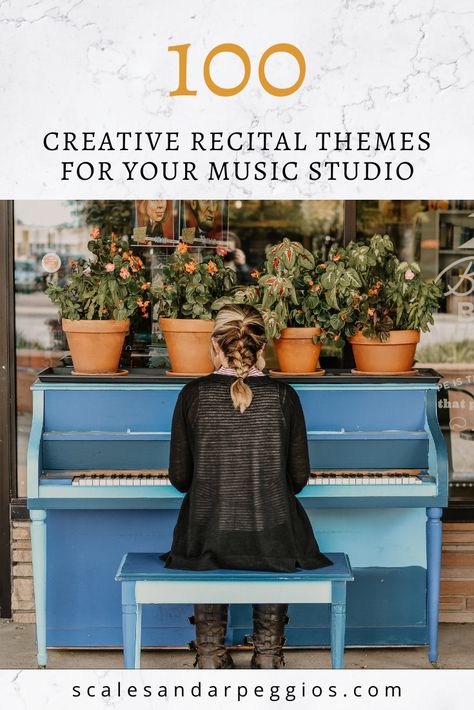 Are you looking for a creative theme for your studio recital? This is the post for you! Piano Studio Decor, Piano Recital Decorations, Dance Recital Themes, Recital Themes, Violin Recital, Piano Pedagogy, Teaching Piano, Note Music, Music Ministry