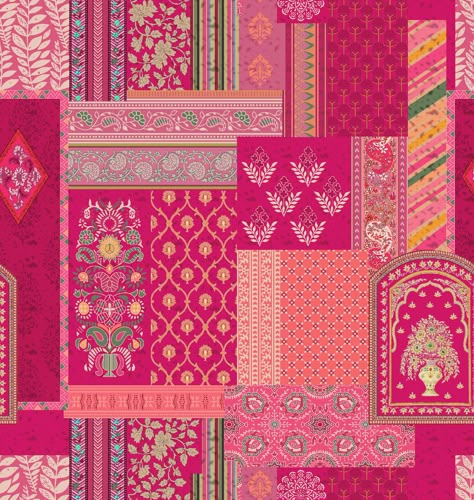 Indian Printed Fabric, Indian Fabric Prints, Mugal Prints, Rajasthani Fabric, Rajasthani Prints, Motif Arabesque, Mughal Art Paintings, Print Design Art, Textile Prints Design