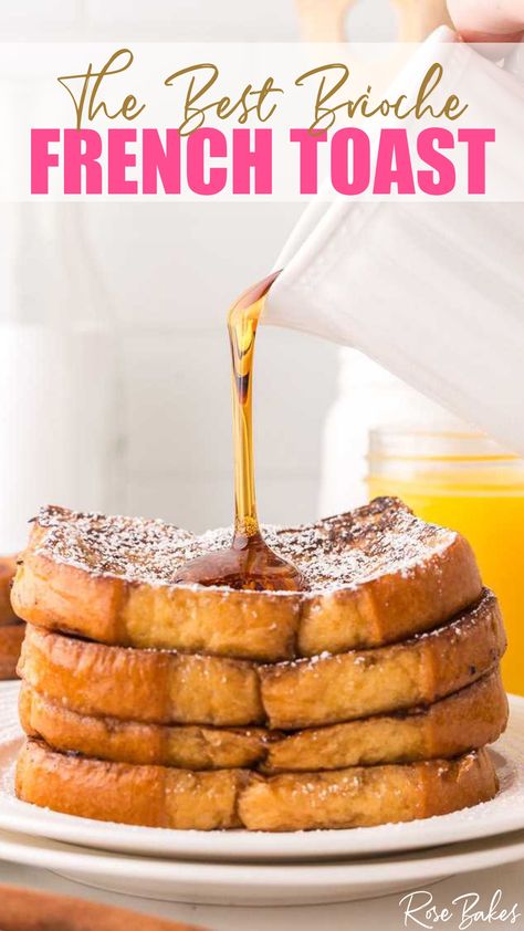 stack of french toast with syrup being poured onto it. Breakfast Ideas French Toast, Breakfast Airfryer, Air Fryer French Toast, Crusty French Bread, Brioche French Toast, Best French Toast, Airfryer Recipes, Swirled Bread, Popular Food