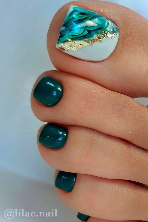 Perfect Pedicure, Feet Nail Design, Pedicure Designs Toenails, Toenail Designs, Pedicure Nail Designs, Pedicure Ideas, Medicinal Tea, Teal Nails, Gel Toe Nails