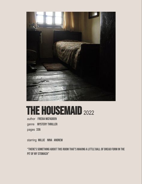 The Housemaid Series, The Housemaid Freida Mcfadden Aesthetic, Housemaid Book, The Housemaid Book Aesthetic, The Housemaid, The Housemaid Book, Book Posters Polaroid, The Housemaid Freida Mcfadden, Maid Poster Series