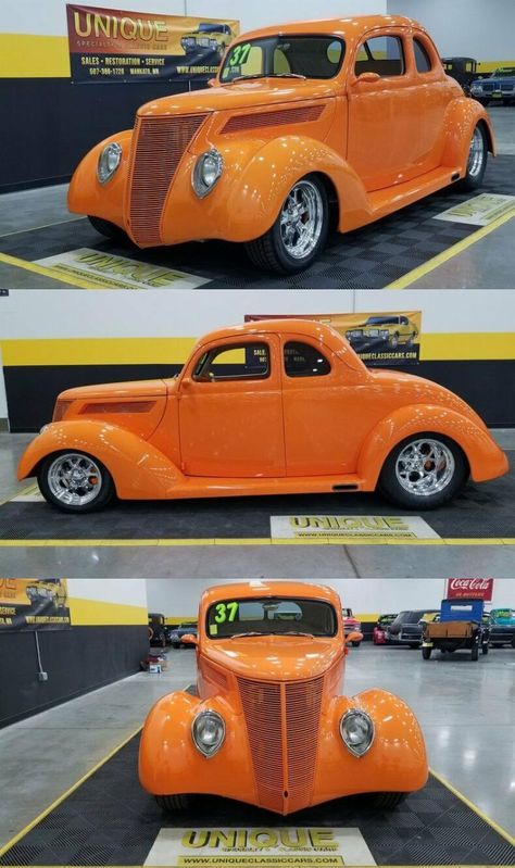 Street Rods Trucks, Street Rods For Sale, Rat Rod Truck, Hot Rod Pickup, Hot Rods Cars Muscle, 1955 Chevy, Classic Cars Trucks Hot Rods, Cars Muscle, Orange Paint