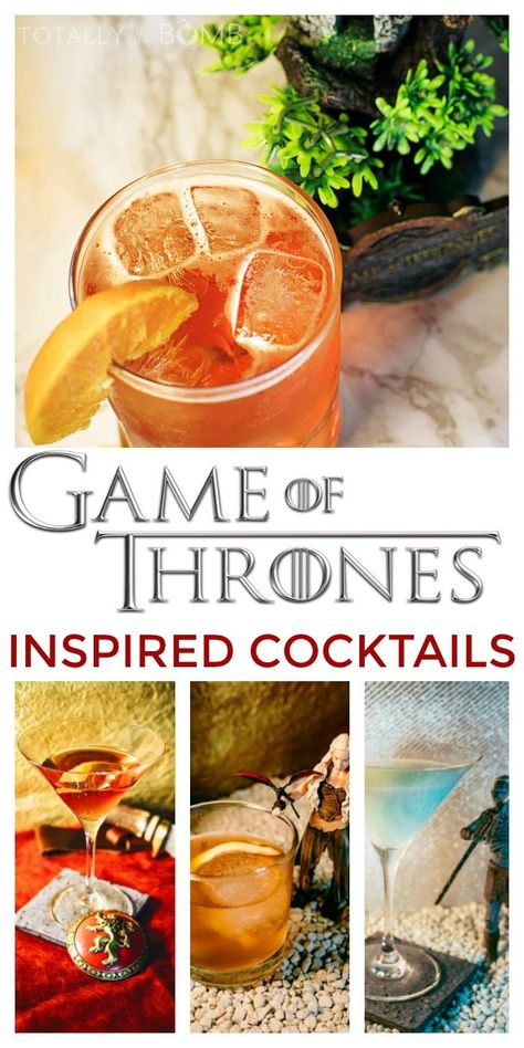 6 Game of Thrones Inspired Cocktails Game Of Thrones Drink, Game Of Thrones Cocktails, Geek Recipes, Game Of Thrones Food, Game Of Thrones Party, Mixed Drinks Recipes, Easy Cocktails, Winter Is Here, Non Alcoholic Drinks