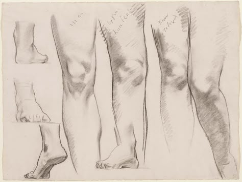 John Singer Sargent: Sketch for the Three Graces - Legs and Feet Sargent Drawings, John Sargent, The Three Graces, Anatomy For Artists, John Singer Sargent, Figure Sketching, Three Graces, Anatomy Drawing, Inspirational Artwork