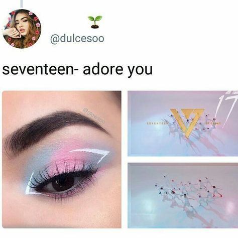 Txt Concert Makeup, Seventeen Makeup Ideas, Seventeen Makeup Kpop, Txt Inspired Makeup Looks, Twice Makeup Inspired, Seventeen Eye Makeup, Txt Makeup Inspired, Seventeen Inspired Nails, Seventeen Nail Art Kpop