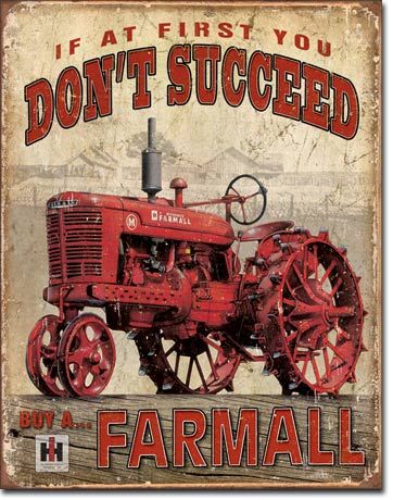 Farmall - For my brother...I must add antque tractors to my Favorites list! Stare Reklamy, Product Advertisement, Farmall Tractors, Antique Tractors, Red Tractor, Iron Wall Decor, Old Tractors, Vintage Tractors, Vintage Tin Signs