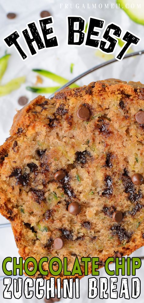 Easy Chocolate Chip Zucchini Bread, Simple Zucchini Bread Recipes, Choc Chip Zucchini Bread Recipes, Chocolate Chip Walnut Zucchini Bread, Best Chocolate Chip Zucchini Bread, Zucchini Choc Chip Bread, Zucchini Loaf Recipes Chocolate Chips, Worlds Best Zucchini Bread Recipe, Moist Chocolate Chip Zucchini Bread