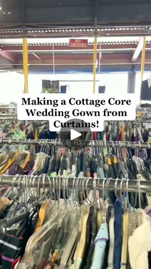 147K views · 6.2K reactions | Making a Cottage Core Wedding Gown from Thrifted Curtains #DIY #fashion #thrift #wedding #bridal #craft #sewing #tiktokdiy #style #cottagecore #macysownyourstyle | Dress Designer | Dress Designer · Original audio Thrifted Curtains, Thrift Wedding, Cottage Core Crafts, Cottage Core Wedding, Fashion Thrift, Curtains Diy, Craft Sewing, Dress Designer, Diy Halloween Costumes