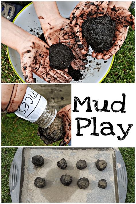 Have some fun with this messy mud play idea.  This summer let your kids get messy and muddy with this creative, structured, mud play idea.    #messyplay #mudpies #mudkitchen Mud Play Ideas, Summer Backyard Fun, Outdoor Kindergarten, Mud Play, Horticulture Therapy, Activities To Do With Kids, Outdoor Learning Activities, Sensory Activities Toddlers, Sensory Activity