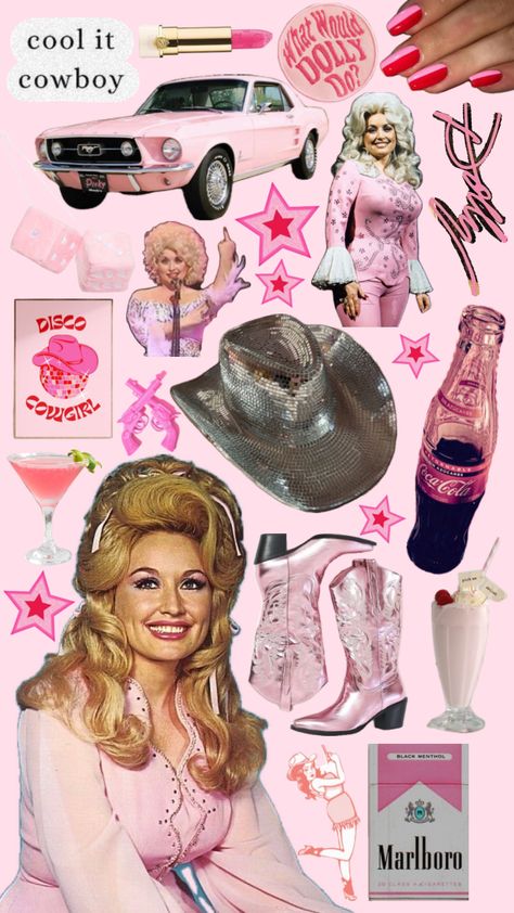 #rhinestonecowgirl #dolly #yeehaw Pink Dolly Parton Aesthetic, Dolly Parton Party Games, Dolly Parton Sweet 16, Dolly Parton Bachelorette, Dolly Parton Disco, Dolly Parton Party Decorations, Dolly Parton Bachelorette Party, Dolly Parton Birthday Invitation, Dolly Parton Rhinestone Cowgirl