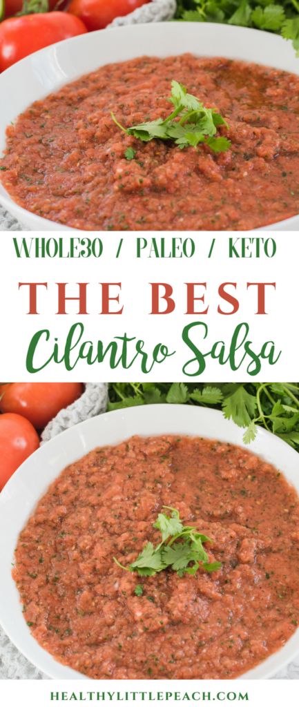 Fresh Cilantro Salsa - Healthy Little Peach Healthy Little Peach Paleo Salsa, Keto Salsa, Cilantro Salsa, Paleo Diet Recipes, Fresh Salsa, Paleo Snacks, Paleo Whole 30, Keto Food, Low Carb Keto Recipes