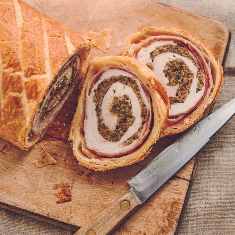 Marcus Wareing Recipes, Chicken Wellington, Marcus Wareing, Butterfly Chicken Breast, Butterflied Chicken, Easy Cook, Chicken Mushroom, Chicken Rolls, Roasted Mushrooms