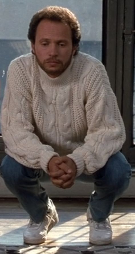 Every Outfit Harry Wears in When Harry Met Sally – WILL IT LAST?  #whenharrymetsally #billycrystal Vintage Sweater Outfit, Harry And Sally, Cable Knit Sweater Outfit, Sweater Outfits Men, Billy Crystal, Knit Sweater Outfit, When Harry Met Sally, Fitness Inspo, Sweater Outfits