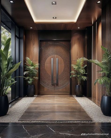 Foyer Design Modern Entrance, Luxury Houses Entrance, Feminine And Masculine, Modern Entrance Door, House Main Door Design, House Interior Design Styles, Modern Entrance, Double Door Design, Entrance Door Design