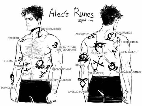 Alec's runes Shadowhunters Alec, Dr Mundo, Shadowhunters Series, Signs And Symbols, Rune Tattoo, Cassandra Clare Books, Shadowhunters Malec, Clary Fray, Matthew Daddario