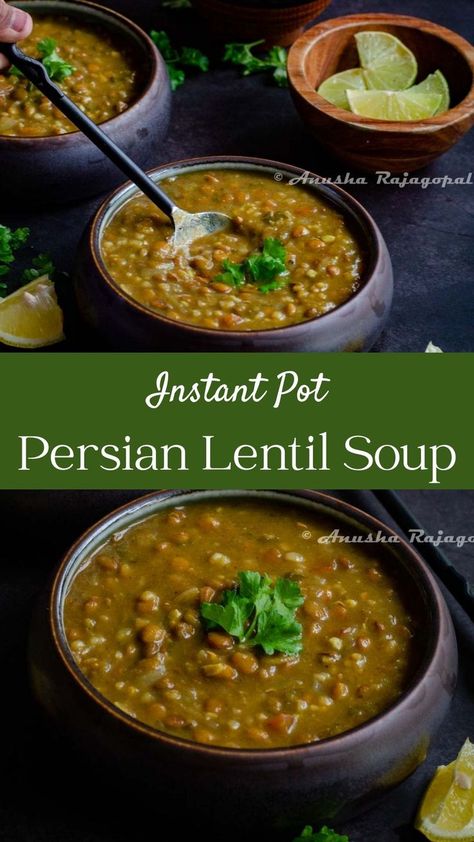 Middle Eastern Lentil Soup Recipe, Dump And Go Instant Pot, Middle Eastern Lentil Soup, Green Lentil Recipes, Lentils Instant Pot, Green Lentil Soup, Tomato Lentil Soup, Green Lentil, Instant Pot Recipes Vegetarian