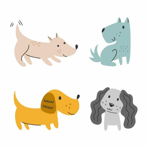 Cute Dog Character, Dog Character, Pet Resort, Dog Cafe, Dog Yoga, Pets Drawing, Doodle Style, Cat Clipart, Vector Silhouette