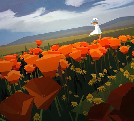 Henry Wong on Instagram: “Get 'Poppies' my first limited edition metal print! 😊 The image is sold as a limited edition metal print at www.octala.ca also check out…” Environmental Illustration, Henry Wong, Limited Editions, Poppies, Metal Prints, Limited Edition, Texture, Anime, On Instagram