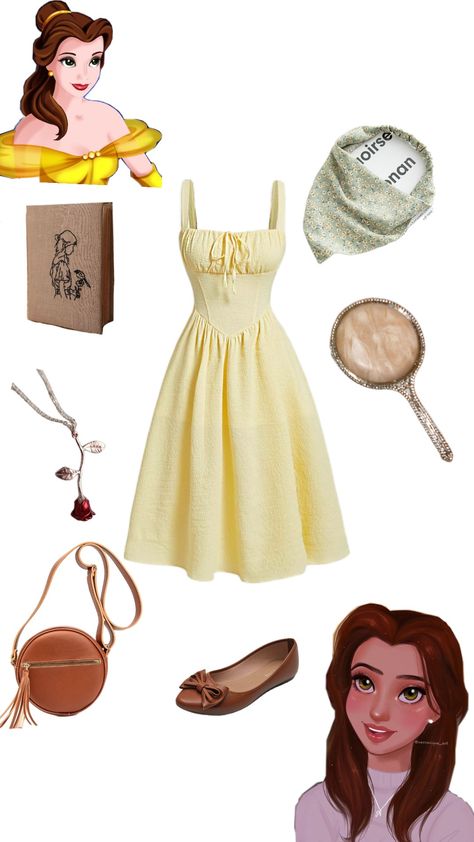 Belle From Beauty And The Beast Costume, Bell Costume Beauty And The Beast, Belle Disney Bound, Modern Belle Outfits, Belle Costume Ideas, Adult Belle Costume, Belle Costume Diy, Belle Halloween Costume, Belle Inspired Outfits