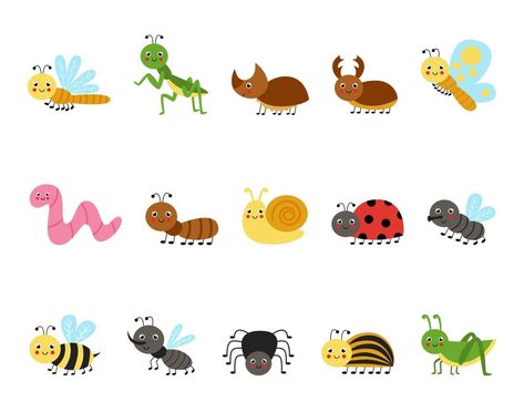 Cartoon Insects, Insect Clipart, Unicorn Illustration, Cute Animal Clipart, Cat Clipart, Arctic Animals, Creative Labs, Animal Clipart, Animal Stickers