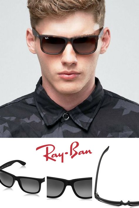 Ray-Ban Men's 0RB4165 Justin Sunglasses Urban Outfitters Style, Urban Shoes, Ray Ban Men, Mens Fashion Smart, Mens Fashion Urban, Mens Fashion Week, Mens Fashion Streetwear, Sunglasses Men, Rectangular Sunglasses