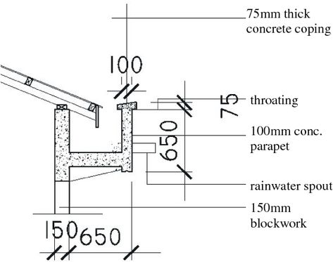 Roof Detail Architecture, Parapet Roof, Plans Architecture, Building Drawing, Roof Construction, Roof Architecture, Concrete Roof, Architectural Design House Plans, Architecture Design Drawing