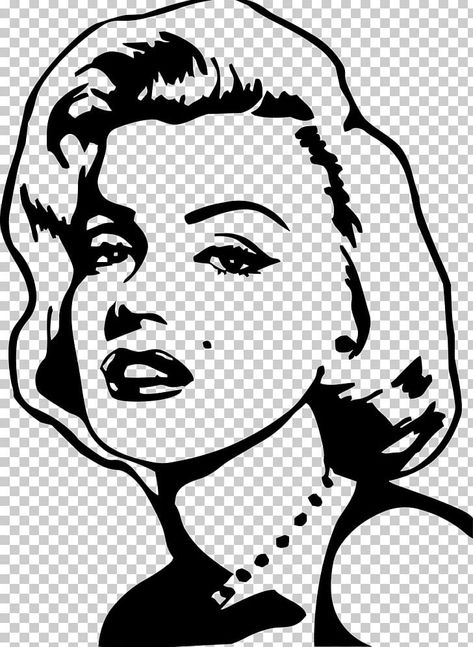 Marilyn Monroe Stencil, Pop Art Black And White, Monroe Drawing, Marilyn Monroe Drawing, Marilyn Monroe Pop Art, Free Wall Art, Pop Art Drawing, Elephant Drawing, Silhouette Clip Art