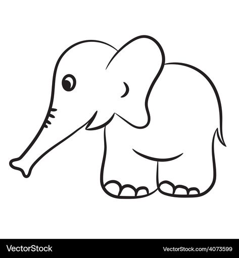 Elephant Vector Illustration, Elephant Black And White, Elephant Vector, Elephant Outline, Black And White Vector, Horse Wallpaper, Black And White Baby, Wildlife Safari, Animal Coloring Books