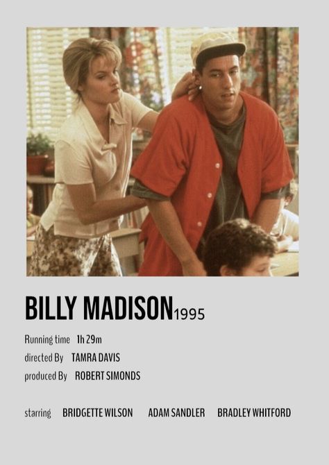 Big Daddy Movie Adam Sandler, Adam Sandler Billy Madison, Funny People Movie Adam Sandler, Bill And Ted Movie Poster, Adam Sandler Saturday Night Live, Adam Sandler Movies, Bradley Whitford, Billy Madison, Posters Minimalist