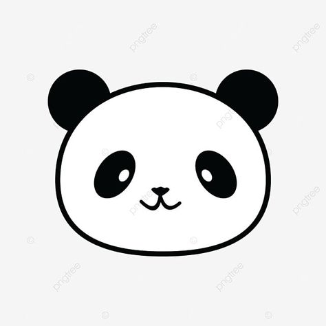 Panda Head Drawing, Panda Outline, Bamboo Vector, Panda Black And White, Cute Animals Cartoon, Panda Vector, Panda Costume, Panda Png, Panda Clipart