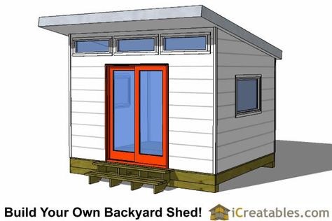 10x12 modern studio shed plans                                                                                                                                                      More 10x12 Shed, 10x12 Shed Plans, Shed Plans 12x16, Office Shed, Lean To Shed Plans, Wood Shed Plans, Build Your Own Shed, Lean To Shed, Modern Shed