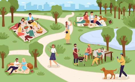 Park picnic. family rest in city park, p... | Premium Vector #Freepik #vector #family-picnic #family-character #family-cartoon #picnic Cartoon Park, Picture Story For Kids, World Sight Day, Picnic Family, Park Picnic, City Branding, Kids Picnic, Illustration Art Design, Family Picnic