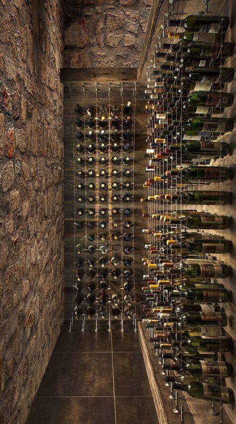 Wine Cellar Stone Walls, Stone Wine Cellar Ideas, Vine Cellar Design Ideas, Cave Wine Cellar, Italian Wine Cellar, Stone Wine Room, Speakeasy Wine Cellar, Farmhouse Wine Cellar, French Wine Cellar