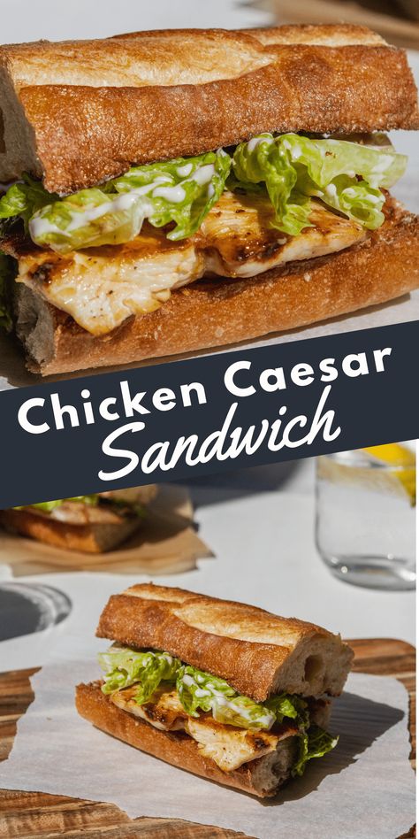 Caesar Chicken Salad, Sandwich Alternatives, Caesar Sandwich, Chicken Caesar Sandwich, Caesar Chicken, Cheese Croutons, Sandwhich Recipes, Best Sandwich Recipes, Dinner Sandwiches