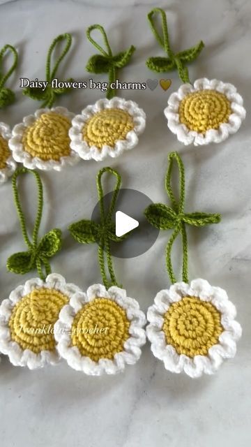 Twinklein crochet on Instagram: "Daisy flowers bag charms!!
So cute for your cozy bag!!it’s one of my clients order!!
.
.
It’s getting really tough day by day to post reals on daily bases because of rushing with orders and no time to take a pic,next taught process is to dispatch…and want to finish up the next orders!!!
.
.
Really so much gratitude to all who is placeing orders @twinklein_crochet 
Finishing on time is really pressuring me!!!so decided to take limited orders…in upcoming days!!
.
.
Yours lovely creation by,
Sharanya♥️♥️♥️

#crochetlove #crochet #crochetflower #crochetfashion" Bag Charms, Tough Day, Daisy Flowers, Day By Day, A Pic, Crochet Fashion, Daisy Flower, No Time, Crochet Flowers