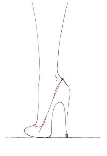 Finish the shoe's outline and color it with taste! Drawing High Heels, Illustration Tutorial, Shoe Making, Shoes Drawing, Drawing For Beginners, Fashion Figures, Fashion Design Sketches, Illustration Sketches, Character Ideas