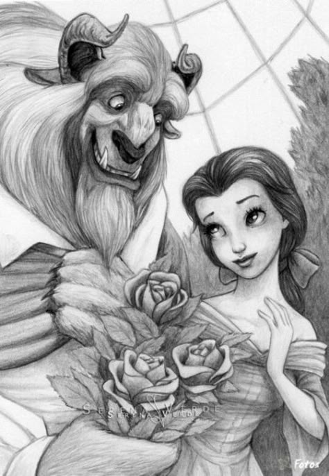 Fera Disney, Beauty And The Beast Drawing, Disney Drawings Sketches, Disney Art Drawings, Disney Princess Drawings, Princess Drawings, Disney Sketches, Dark Skin Beauty, Pinturas Disney