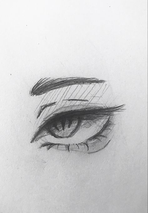 Eye Drawing Girl Eyes Drawing, Easy Eye Drawing, Cute Eyes Drawing, Eye Drawing Tutorials, Eye Sketch, Seni Dan Kraf, Art Tools Drawing, Easy Doodles Drawings, Easy Drawings Sketches