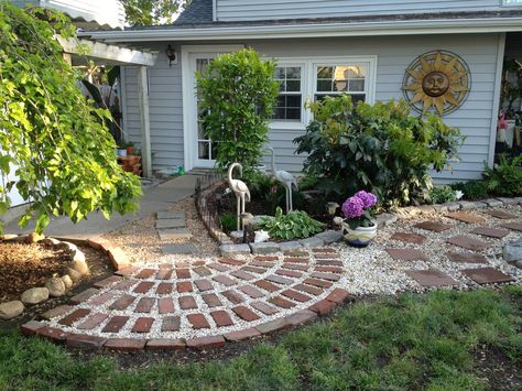 Brick And Pea Gravel Walkway, Pea Gravel And Brick Patio, Brick And Pea Gravel Patio, Tile And Gravel Patio, Patio With Pea Gravel And Pavers, Cobblestone And Pea Gravel, Pea Gravel And River Rock, Brick Pavers And Pea Gravel, Pea Gravel Patio