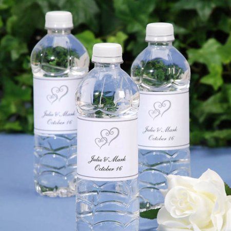 Unique Christmas Gifts Diy, White Wedding Favors, Victoria Lynn, Water Bottle Labels Wedding, Printable Water Bottle Labels, Wedding Water Bottles, Sticky Labels, Candle Wedding Favors, Bottled Water