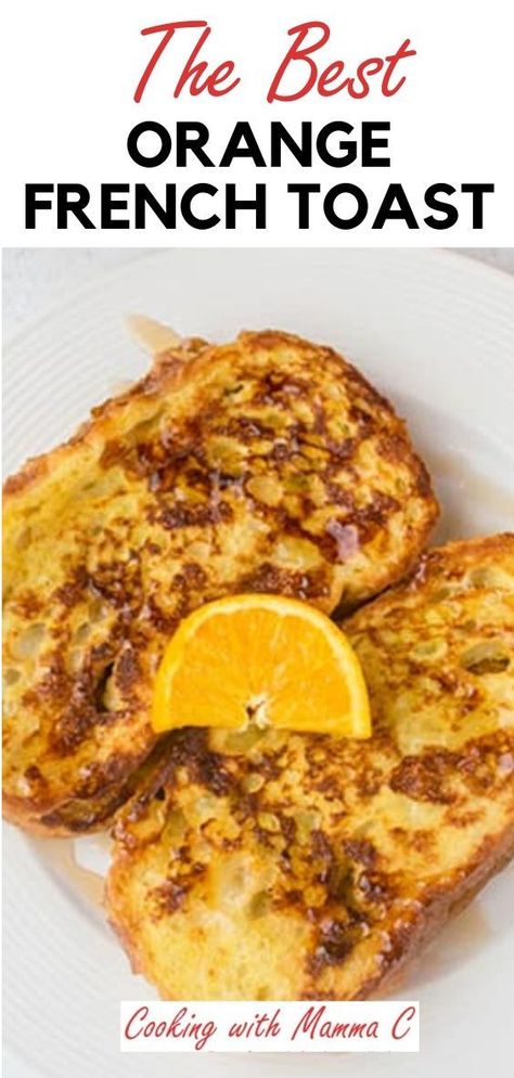 Mom’s Orange French Toast is the best French Toast I’ve ever had! Make her easy recipe and see what you’ve been missing! Orange French Toast Recipe, Orange French Toast, Fluffy French Toast, The Best French Toast, Croissant French Toast, French Toast Bake Recipe, Breakfast Crockpot Recipes, Orange Extract, Best French Toast